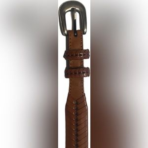 Nice brown leather braided belt.